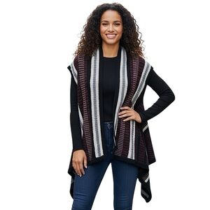 ana Multi Color Textured Sleeveless Cardigan Size Small